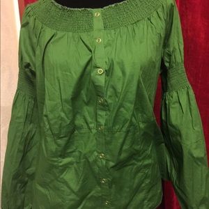Green long sleeved button up
